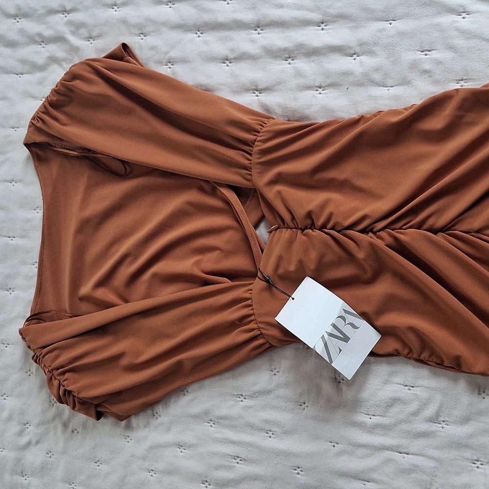 ZARA DRAPED CUT OUT DRESS - Picture 10 of 15